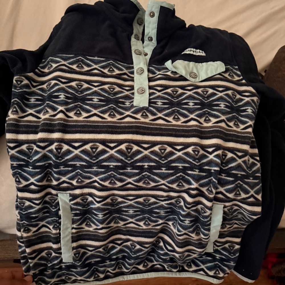 Patterned Pullover with Button Details - image 1
